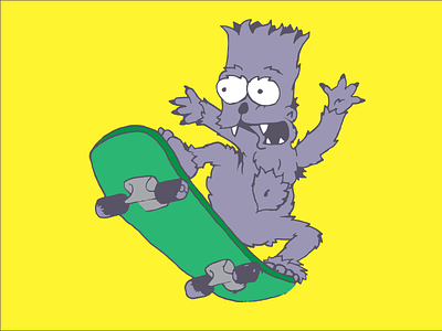 fuzzy bart character flat illustration