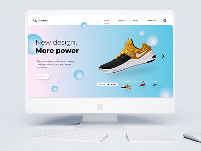 Shoe store web landing page design adobexd app branding design flat graphic design illustrator shoe design shoe shop shoe store ui ux vector web