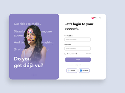 Musixmatch Desktop Login Page Concept (2/2) adobexd app conscep design desktop app desktop application flat graphic design musixmatch sign in sign in page signup page signupform ui ux