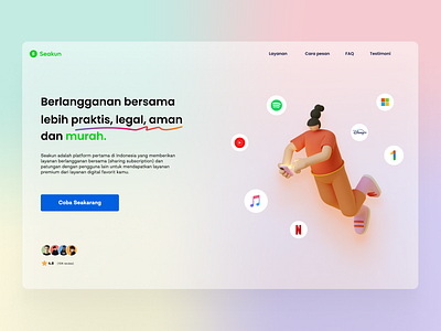 Seakun Landing Page Redesign adobexd concept design figma flat glassmorphism graphic design landing page seakun ui ui design ux webiste webpage design