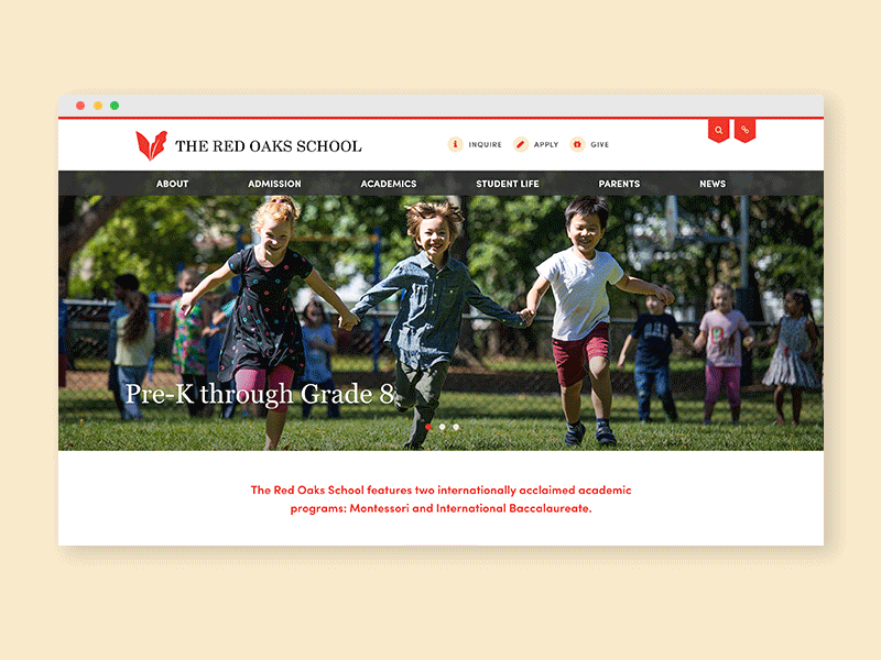 The Red Oaks School award winning school school website web web design website
