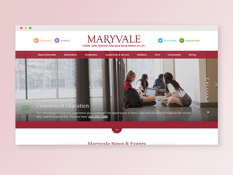 Maryvale school school website ui ux web web design website