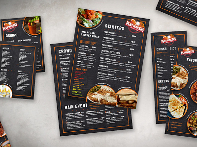 Menu Designs - Sports Bar & Grill design graphic design layout layoutdesign menu design typography