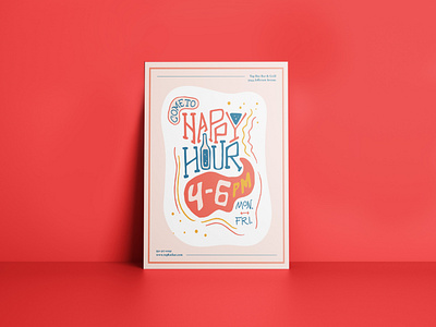 Happy Hour Typography Advertisment design graphic design handlettering illustration illustrator layout layoutdesign lettering typography