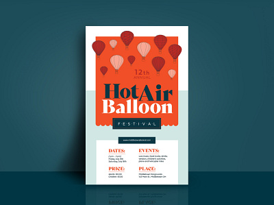 Hot Air Balloon Poster design graphic design illustration illustrator layout layoutdesign marketing materials poster poster art posterdesign print printdesign typography