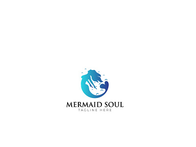 Gradient Blue Mermaid Logo Modern beauty blue cute design fish girl graphic design illustration logo logo design mermaid nature nursery sea vector