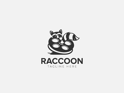 Raccoon Studio Logo art branding charachter design film flat icon illustration industrial library logo logo design mascot media movie raccoon typography vector