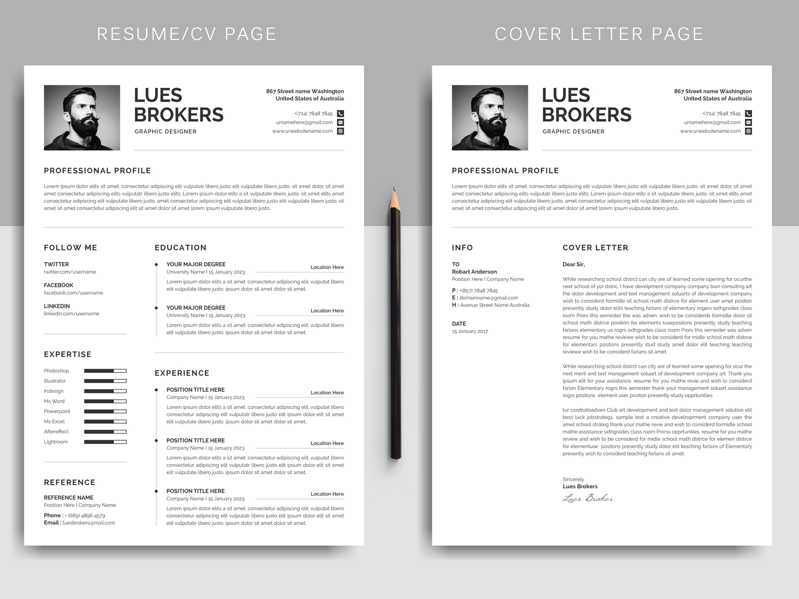 Lues Clean Resume/CV Template by Propermedia on Dribbble