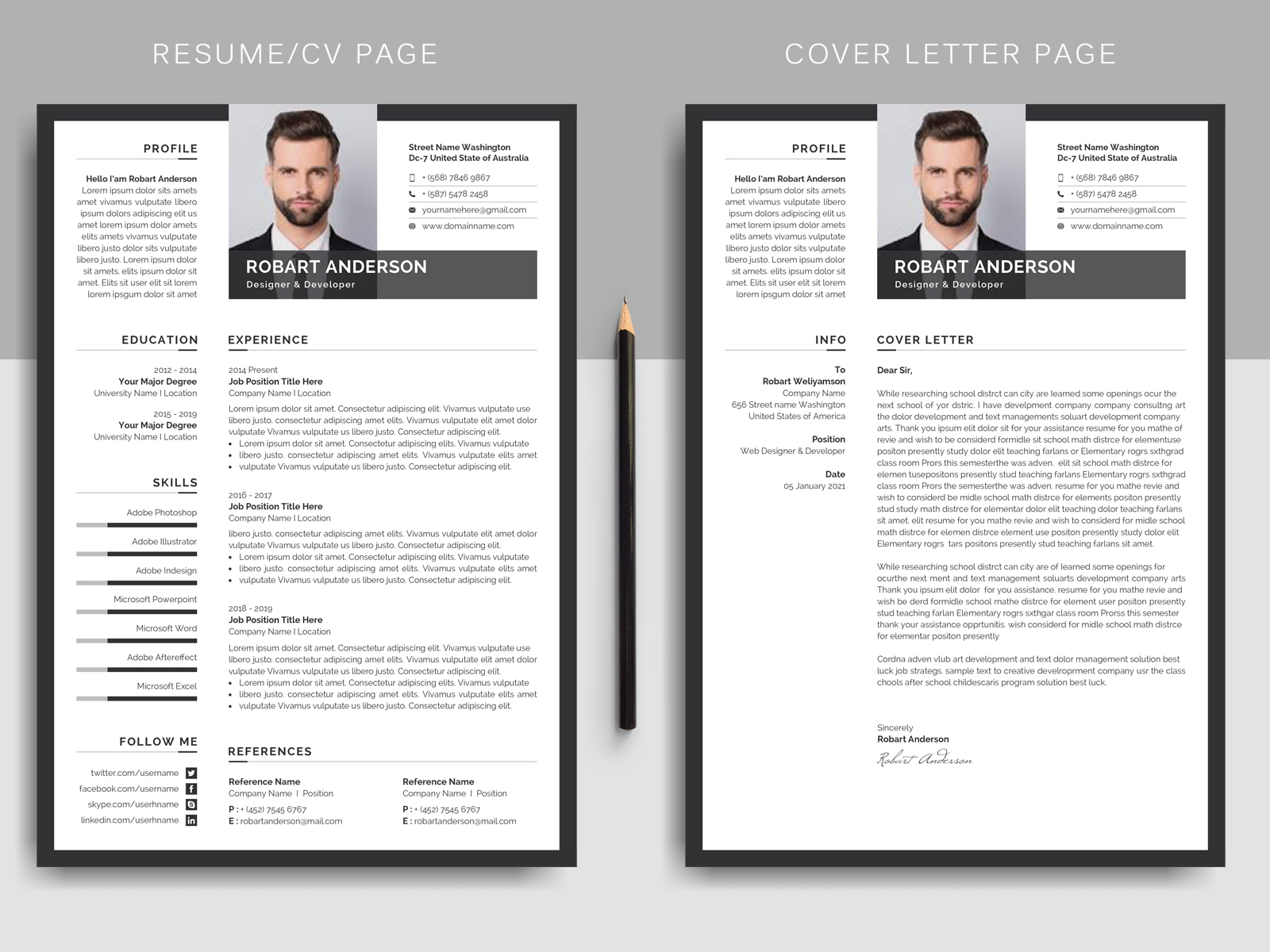 Professional Word Resume/Cv Template by Propermedia on Dribbble