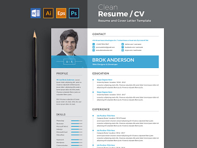 Modern & Professional Job Resume/Cv Template