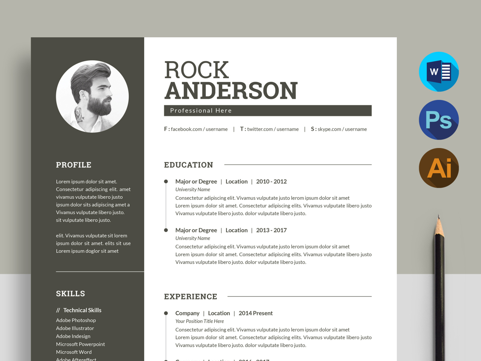 Elegant Job Resume/Cv Template by Propermedia on Dribbble