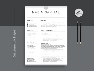 Clean Job Resume/Cv Template