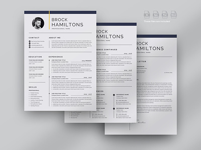 Professional 3 Pages Resume/Cv Template clean resume creative resume job seekers