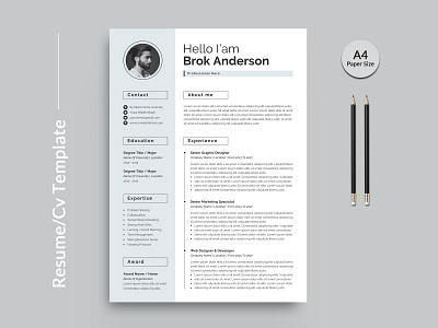 Professional Job Resume/Cv Template clean resume creative resume job seekers