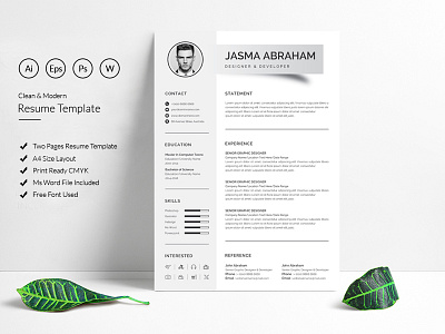 Jasma Modern Resume Template bankers resume clean resume creative resume cv doctors resume infographic resume job seekers manager cv template modern resume professional resume resume resume mac pages student resume word resume