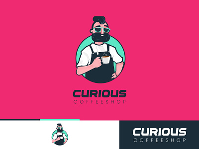 Curious Coffee Shop Logo Design