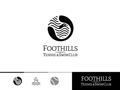 Foothills - Tennis & Swim Club canada club gym logo logo idea logodesign logodesigner pool sport swim swimmer swimming tennis tennis ball