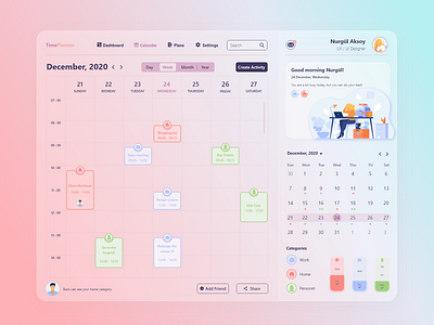 UI Exploration | Calendar Web Application