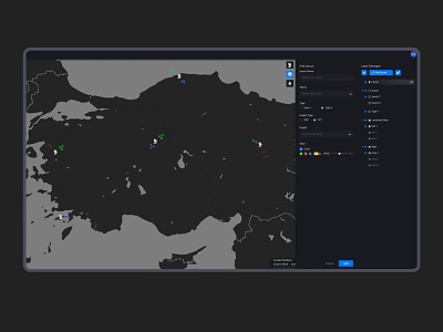 Map Display Design app app design dark theme dashboard data visualisation figma form infographic map map design map display transport ui ux webdesign