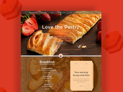 Pastry Website UI Design branding design flat gradient graphic design illustration logo minimal ui user interface ux vector