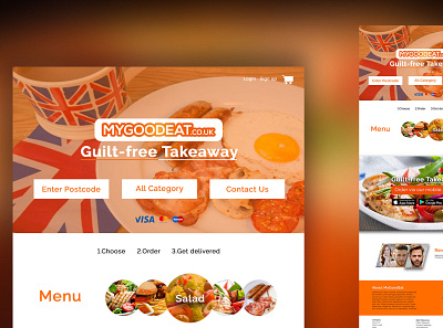 Food Delivery Website UI Design branding design flat gradient illustration logo minimal ui ux vector