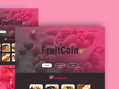 Fresh Fruit Website UI branding design flat gradient illustration logo minimal ui ux vector