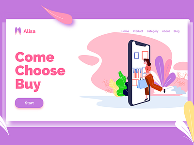 Landing page branding design flat gradient graphic art identity illustration landing landing page minimal typography vector website