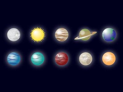 Planet Icons adobe adobeillustator design icons illustration planets space vector