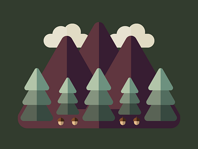 Trees And Mountains adobe adobeillustator design illustration mountain trees vector