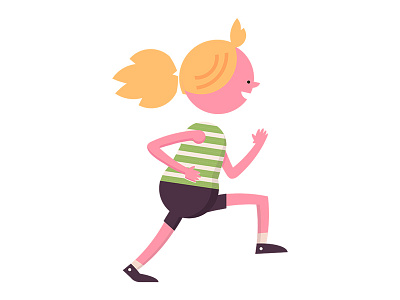RUN! character character design characters child girl illustration run runner vector