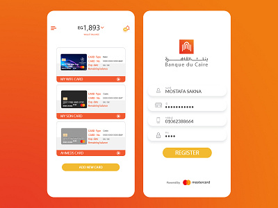 UI Cairo bank adobe illustrator adobe xd app app design application banking cash e wallet mastercard mobile app design mobile ui modern ui ui design ux web
