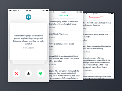 Quotey [WIP] app card cards idea ios iphone quotes quotes app tinder ui ux