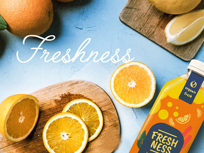 Freshness Orange Juice app banner ad branding design illustration social media