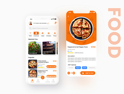 Food App Concept appdesign foodapp graphic design ui uidesign ux uxdesign