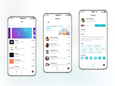 IT Mentors app design flat flat design interface interfaces job mentors minimal mobile app mobile ui popular shot trend ui ui kit user experience user interface userinterface ux work