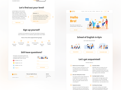 Brothers English Club app branding course design english flat illustration interface landing page design minimal mobile product page training trend ui ui kit user experience userinterface ux website design