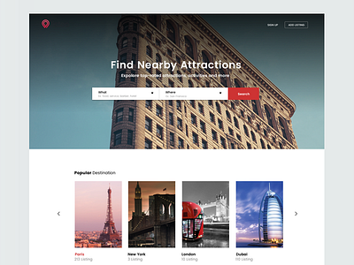 Tek Home concept dribbble fonts home images landing landing page search sketch tourist ui ux