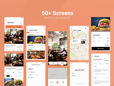 Restaurant/Food app UI kit