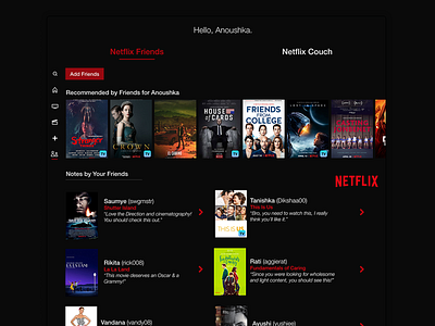 Netflix Social: Redesign Project netflix redesign socialnetwork tv tvui ui