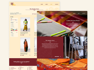 Kashi Bunkar handloom india indian ui website website ui