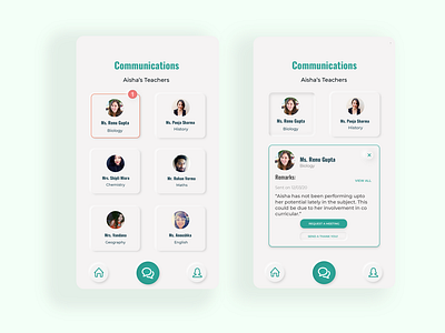 App UI: Teacher communication