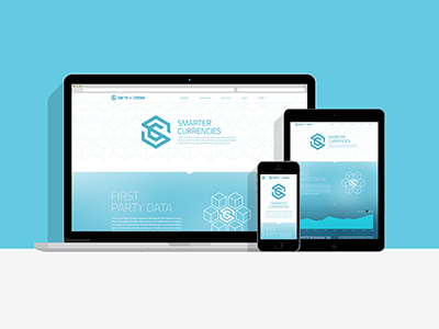 Smith+Crown Responsive Web Design bitcoin blue hexagon logo responsive simple web