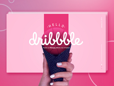 Hello Dribbble! debut first shot typography ui web design