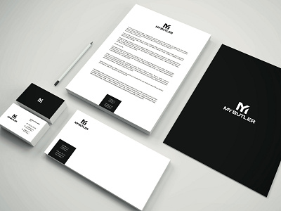 MyButler black white blackandwhite brand branding design logo print stationary design