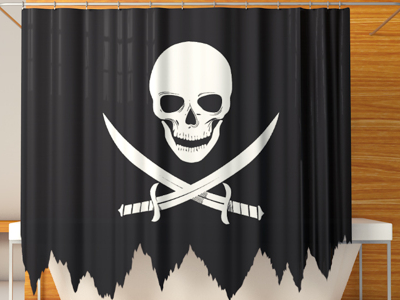 jolly roger sail shower curtain