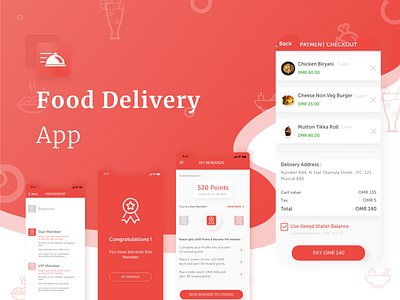 Food Delivery app adobexd food app food delivery app gamification loyalty program mobile ui protopie ui ux