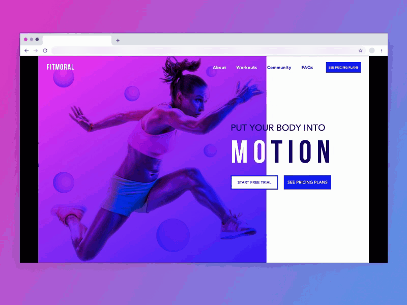 Daily UI Challenge - Day 18 - Fitness website