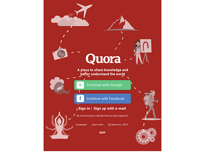 Quora Launch Screen Redesign adobeillustator adobexd design digitalart illustration ui ux vector