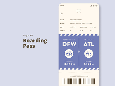 Daily UI #24 - Boarding Pass