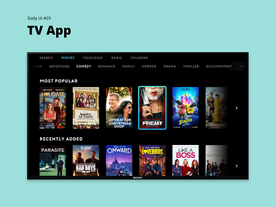 Daily UI #25 - TV App